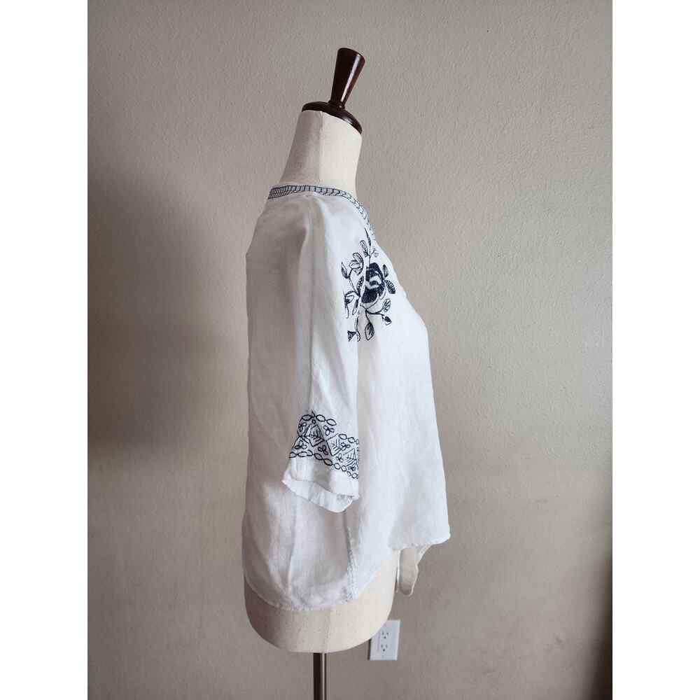 Rails Linen Women's Floral Embroidered Top SZ Small Boho - Picture 4 of 10